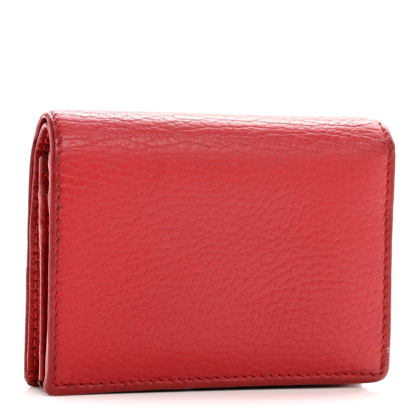 Dollar Calfskin GG Marmont Card Case Hibiscus Red