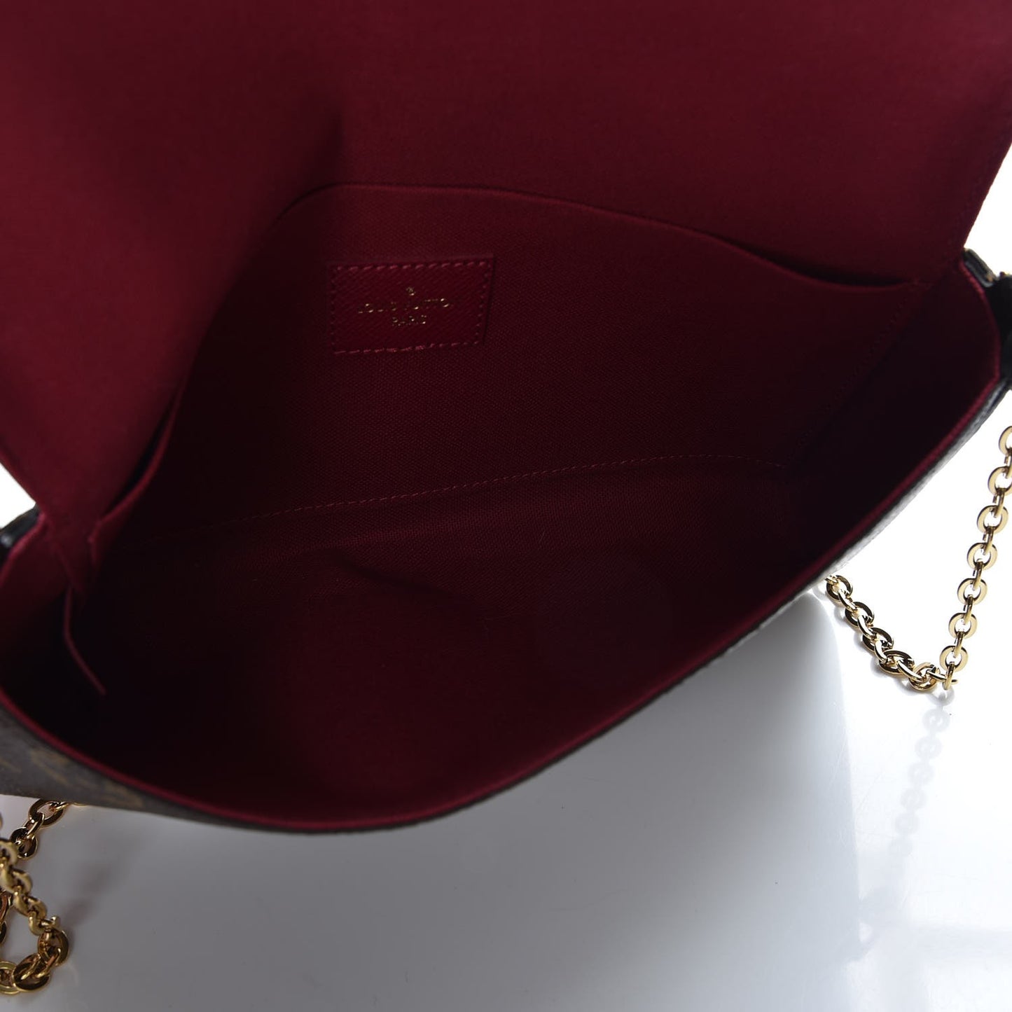 Monogram Pochette Felicie Chain Wallet Fuchsia