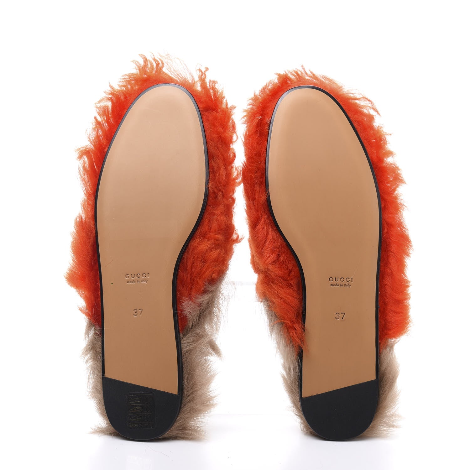 Gucci Merino Wool Womens Princetown Slippers 37 Sun Orange Natural 5 of 8