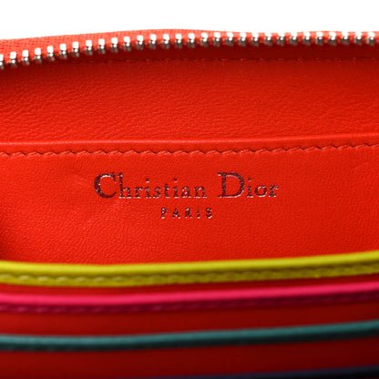 Christian Dior Lambskin Cannage Mini Lady Dior Zip Portemonnaie Orange 6 of 7