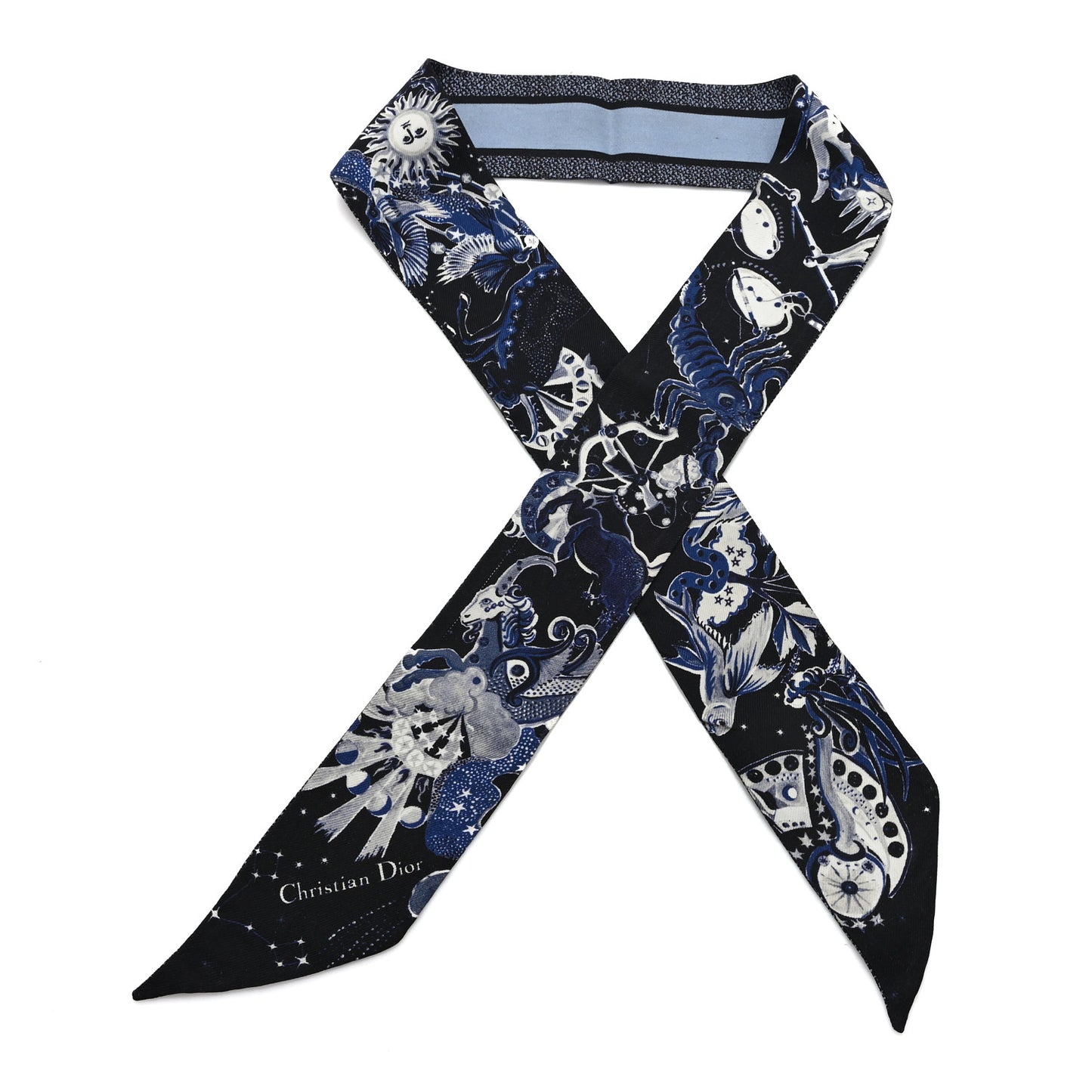 Silk Zodiac Fantastico Mitzah Scarf Blue