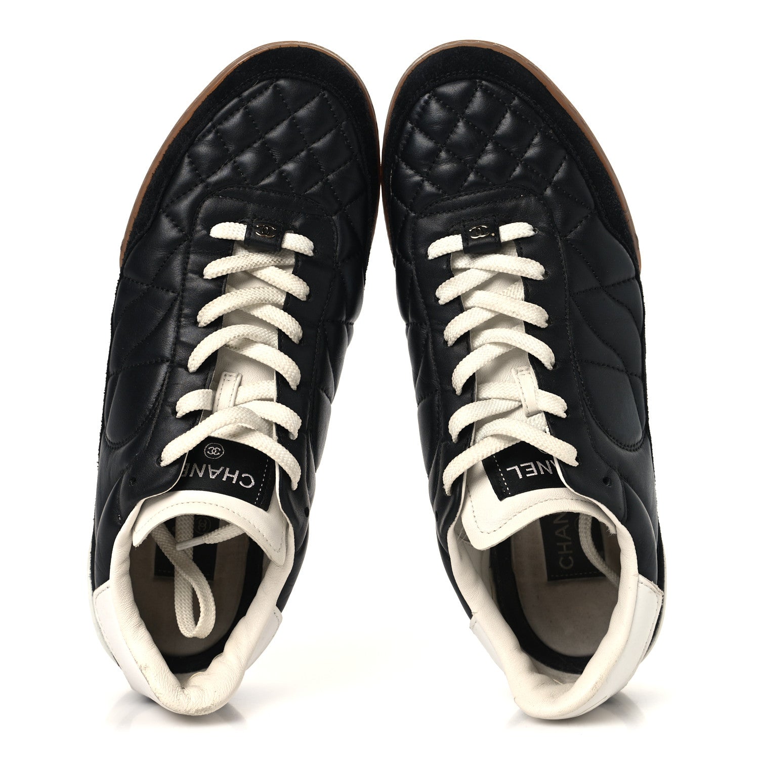 Chanel Suede Calfskin Quilted Sneakers 41 Black 2 of 8