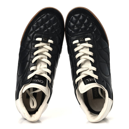 Chanel Suede Calfskin Quilted Sneakers 41 Black 2 of 8