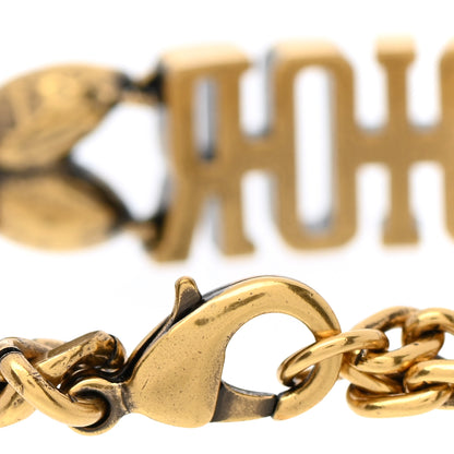 Christian Dior Crystal Metal Logo Dio(r)evolution Bracelet Aged Gold 4 of 5