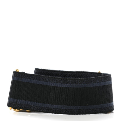 Christian Dior Canvas Embroidered Shoulder Strap Denim Blue 2 of 4