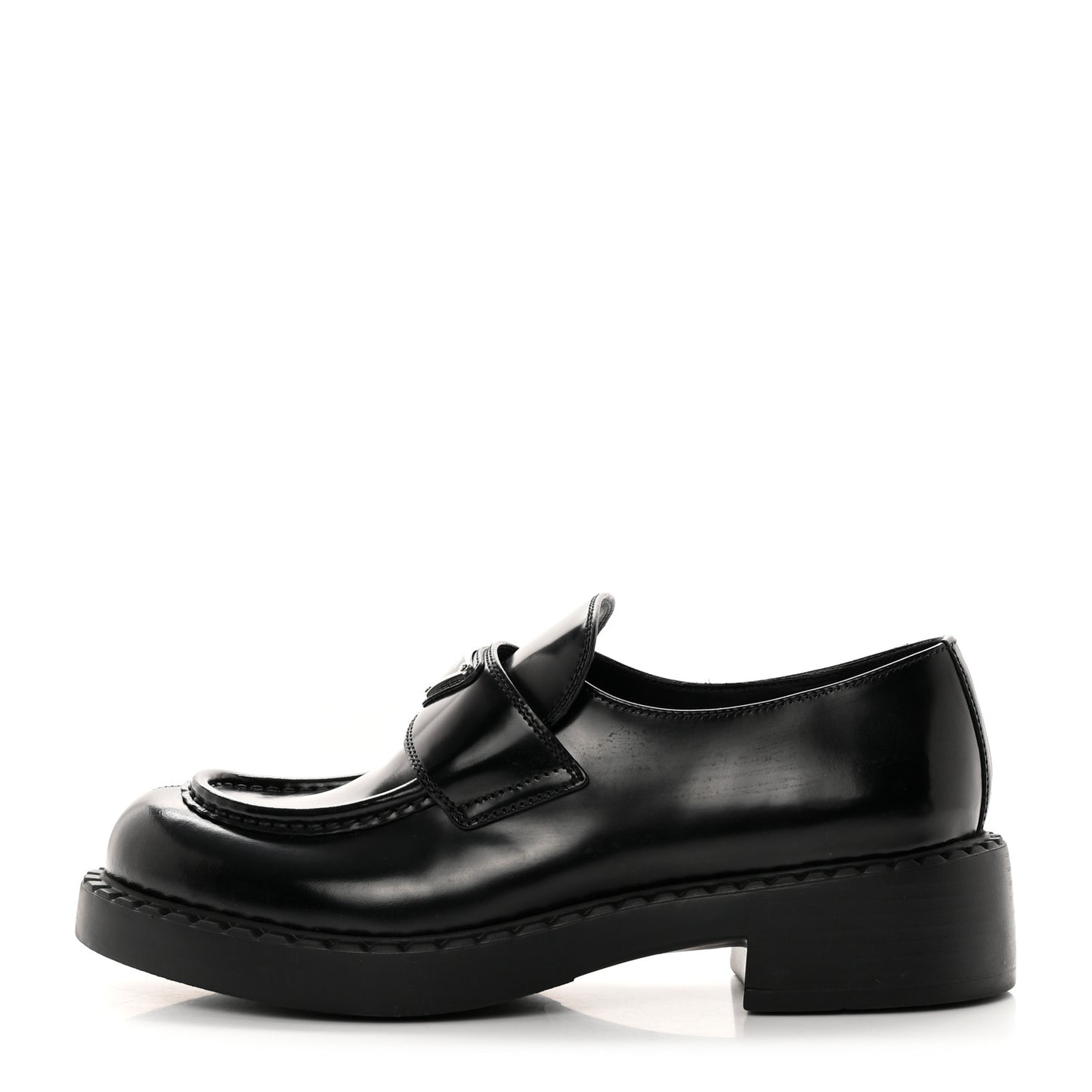 Spazzolato Metal Triangle Logo 50mm Loafers 40 Black