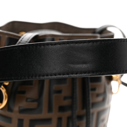 Fendi Vitello Liberty F is Fendi Bi-Color FF 1974 Embossed Mini Mon Tresor Bucket Bag Maya Black 12 of 13