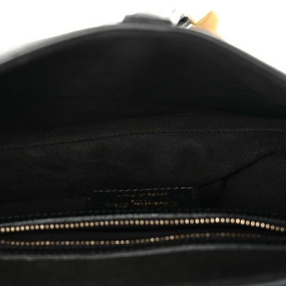Christian Dior Grained Calfskin Saddle Bag With Strap Black 5 of 10