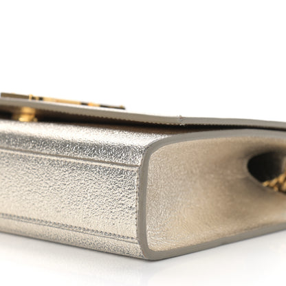 Saint Laurent Metallic Calfskin Medium Classic Monogram Kate Satchel Pale Gold 10 of 11
