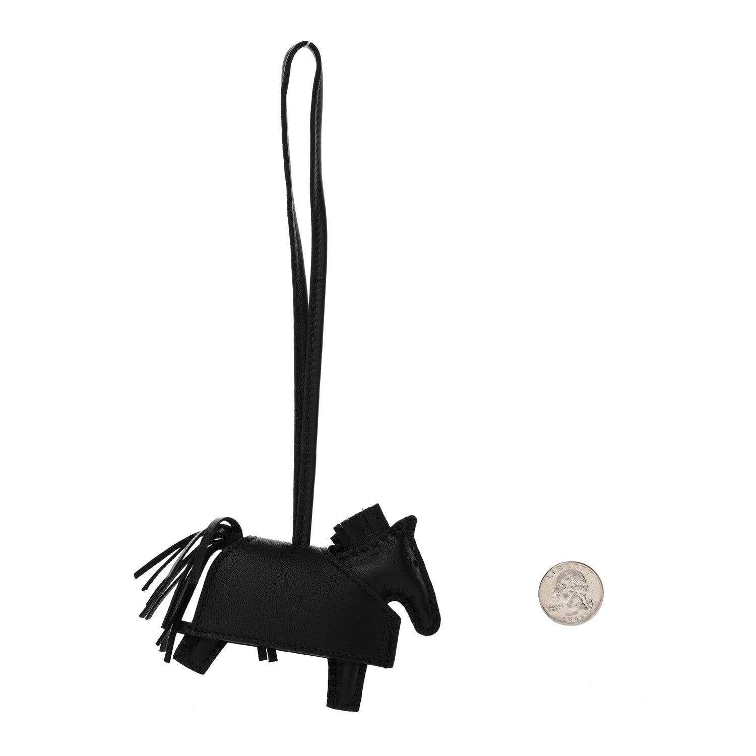 Hermes Milo Lambskin Studded Grigri Rodeo Robeo Rock Horse Bag Charm PM Black 2 of 5