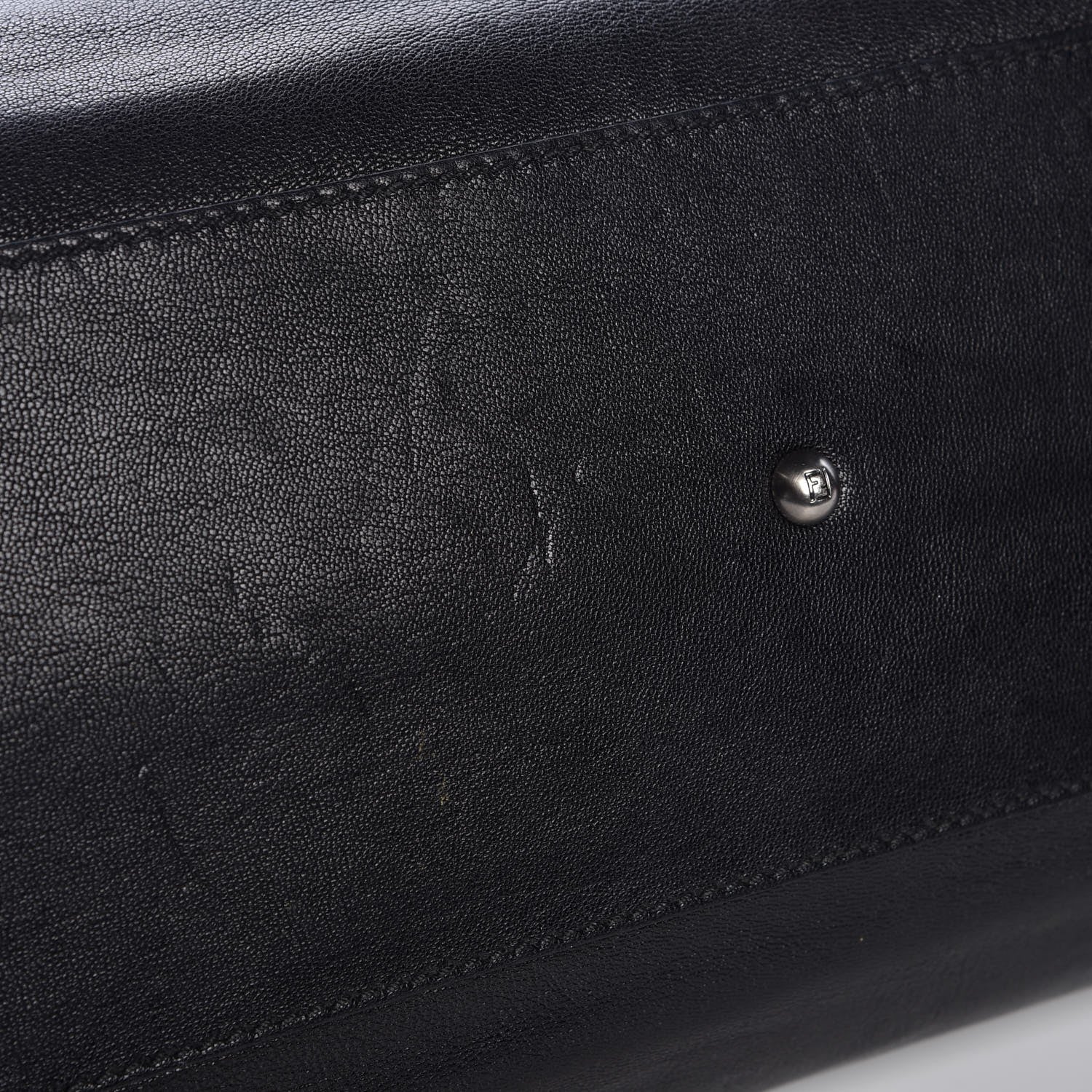 Fendi Goatskin Large Peekaboo Iconic Satchel Black Lampone 10 of 13