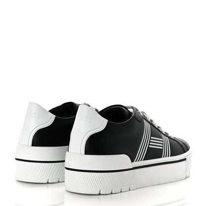 Hermes Calfskin Womens Dare Sneakers 36.5 Black White 8 of 18