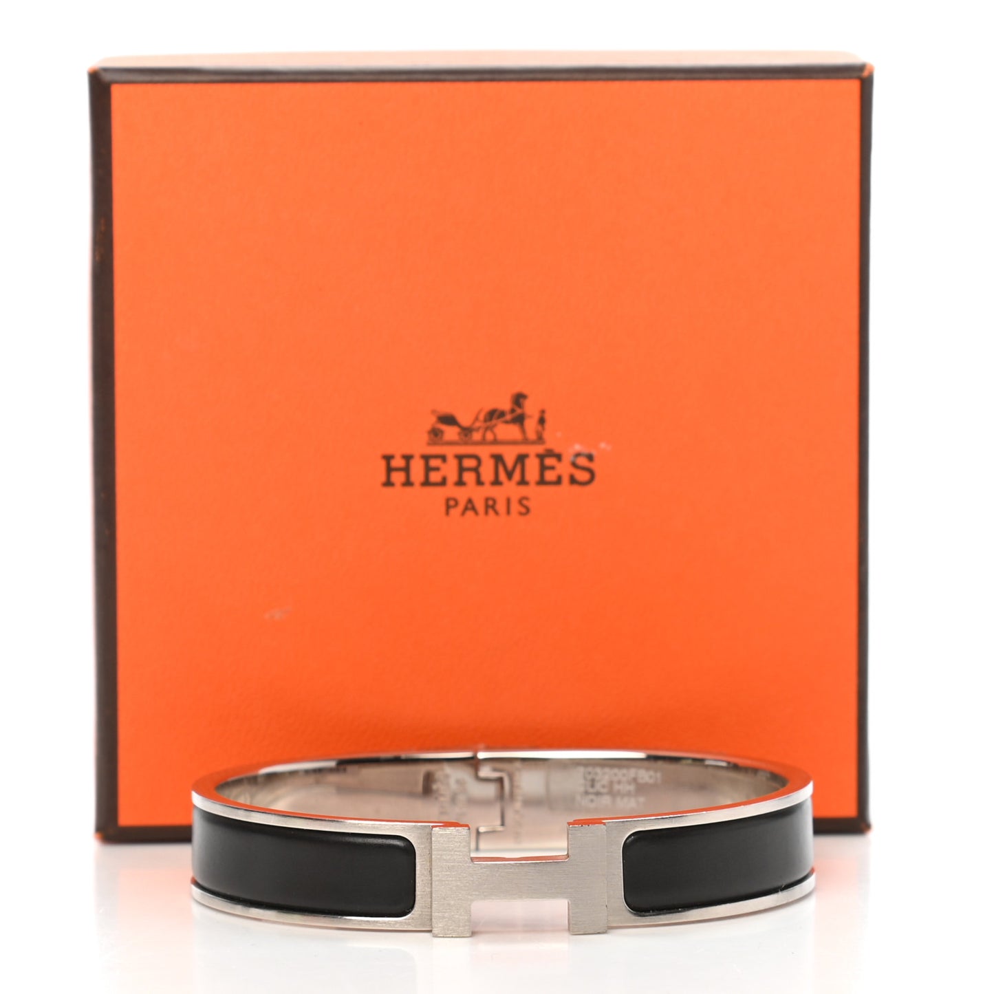 Matte Enamel Narrow Clic Clac HH Bracelet GM Black