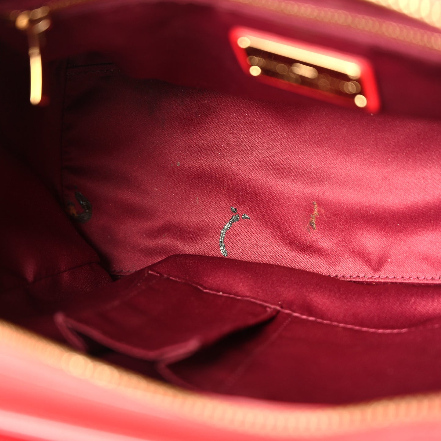 Printed Calfskin Gancini Tote Red Purple