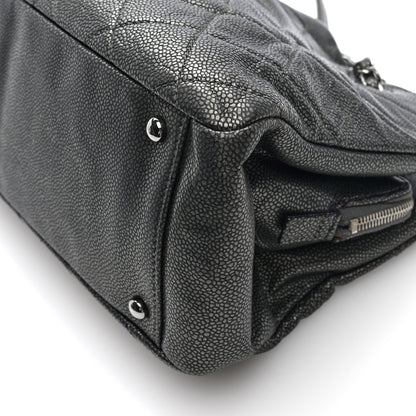 Chanel Metallic Caviar Quilted Timeless CC Shopping Tote Dark Grey 9 of 9