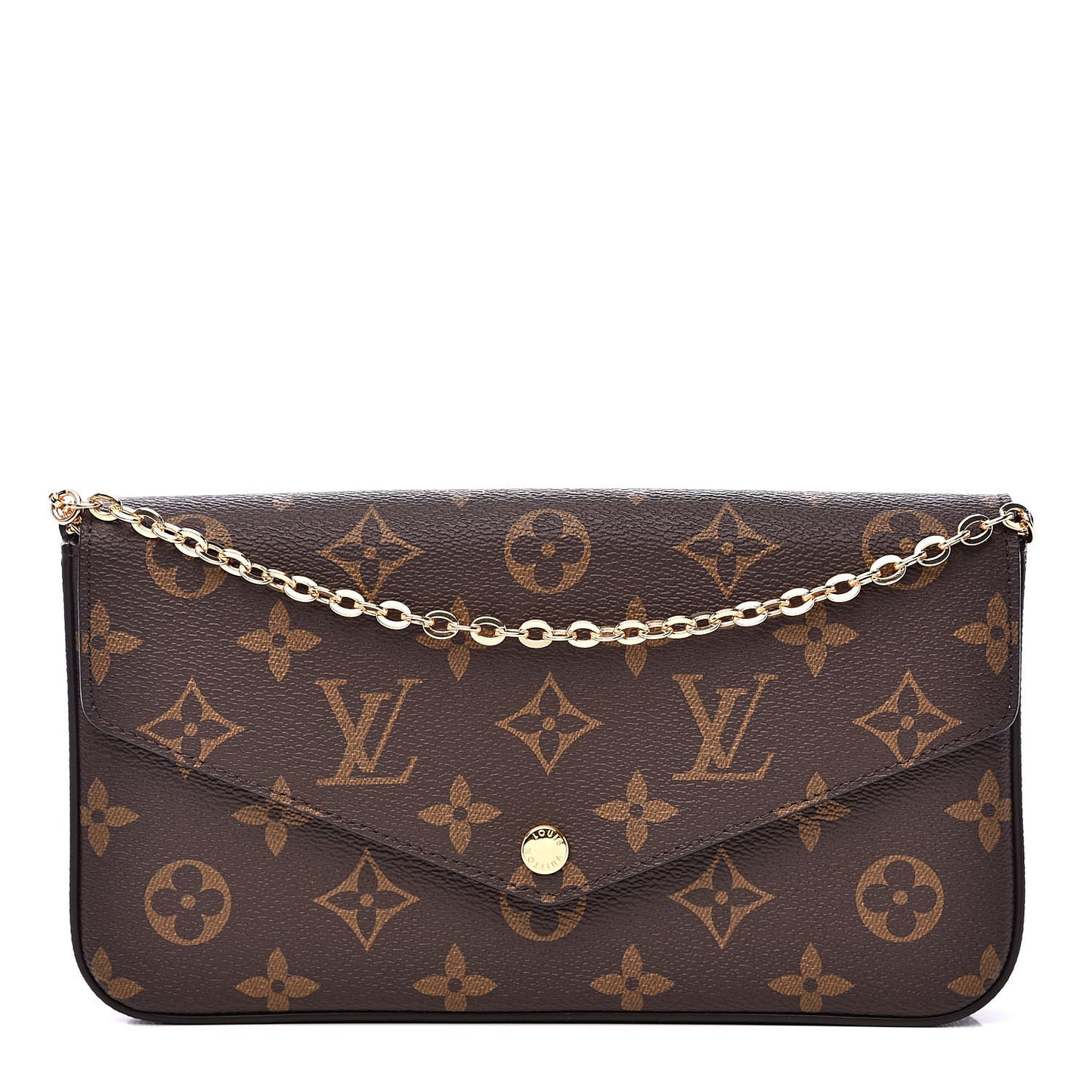 Monogram Pochette Felicie Chain Wallet Fuchsia