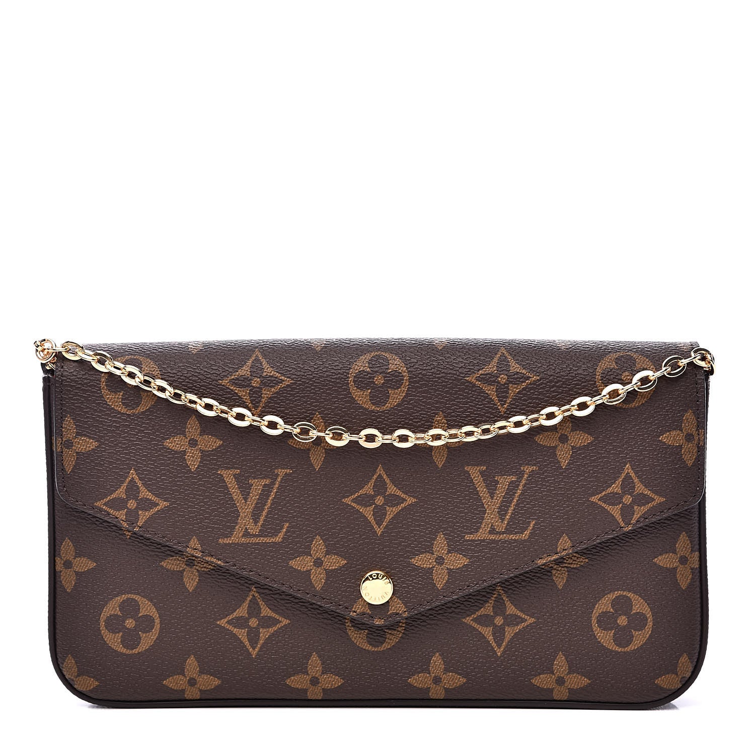 Louis Vuitton Monogram Pochette Felicie Chain Wallet Fuchsia 1 of 13