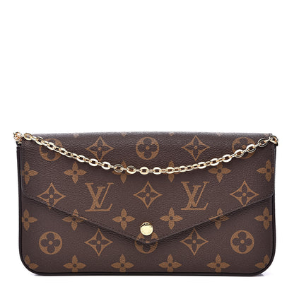 Louis Vuitton Monogram Pochette Felicie Chain Wallet Fuchsia 1 of 13