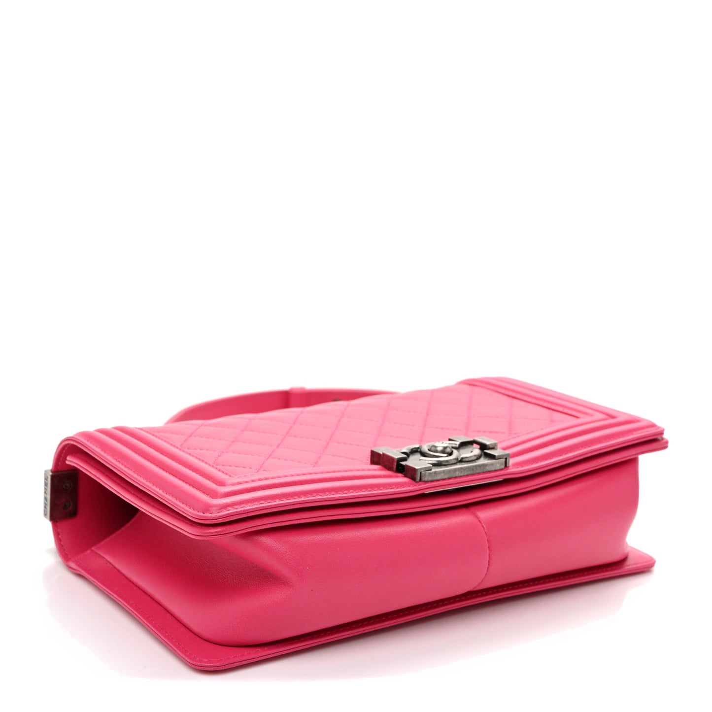 Lambskin Quilted Medium Boy Flap Dark Pink