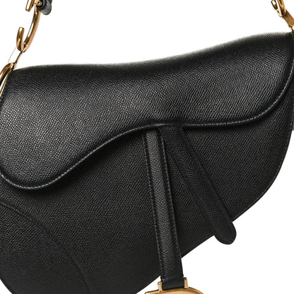 Christian Dior Grained Calfskin Saddle Bag Black 7 of 10