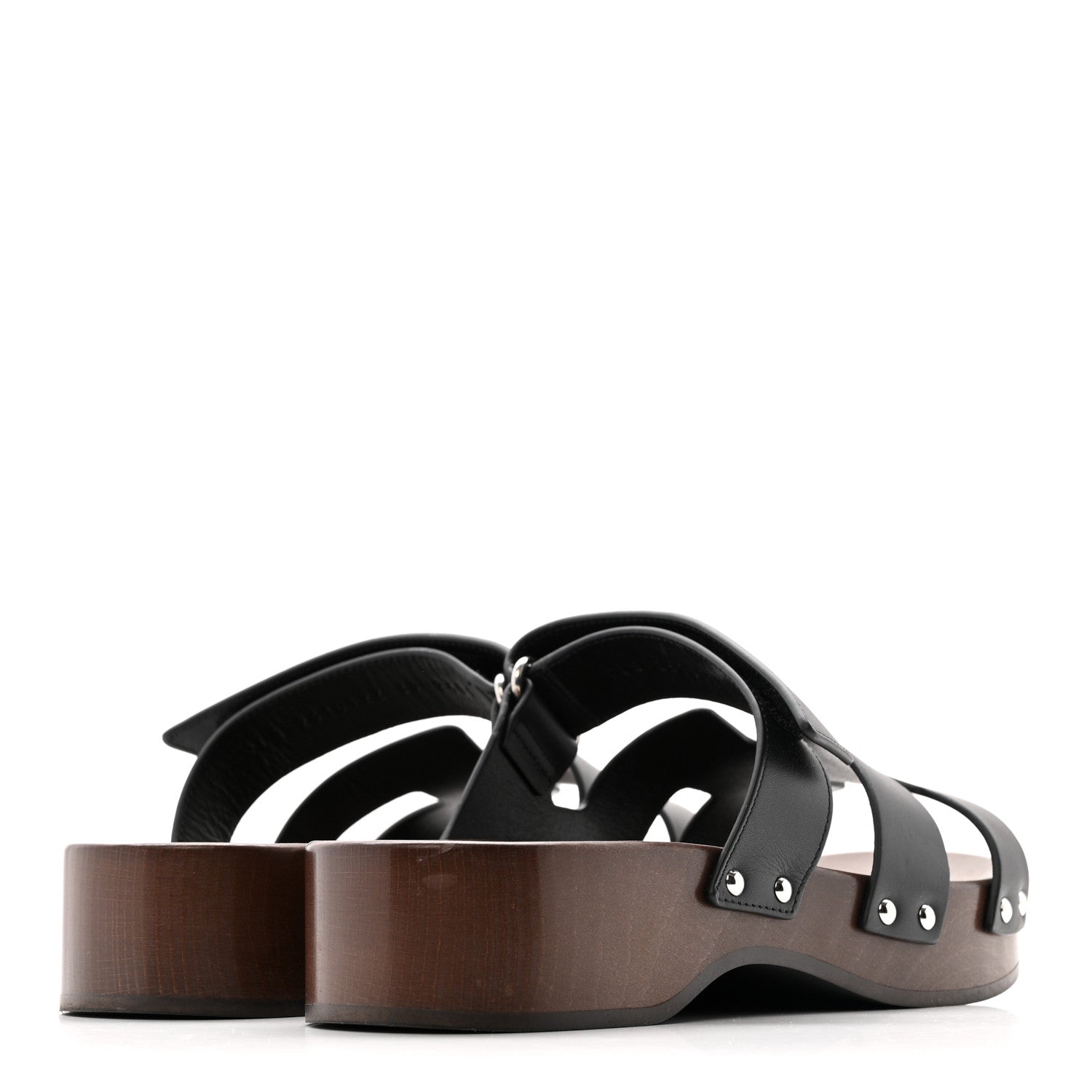 Hermes Calfskin Womens Kos Clog 39 Black 5 of 10