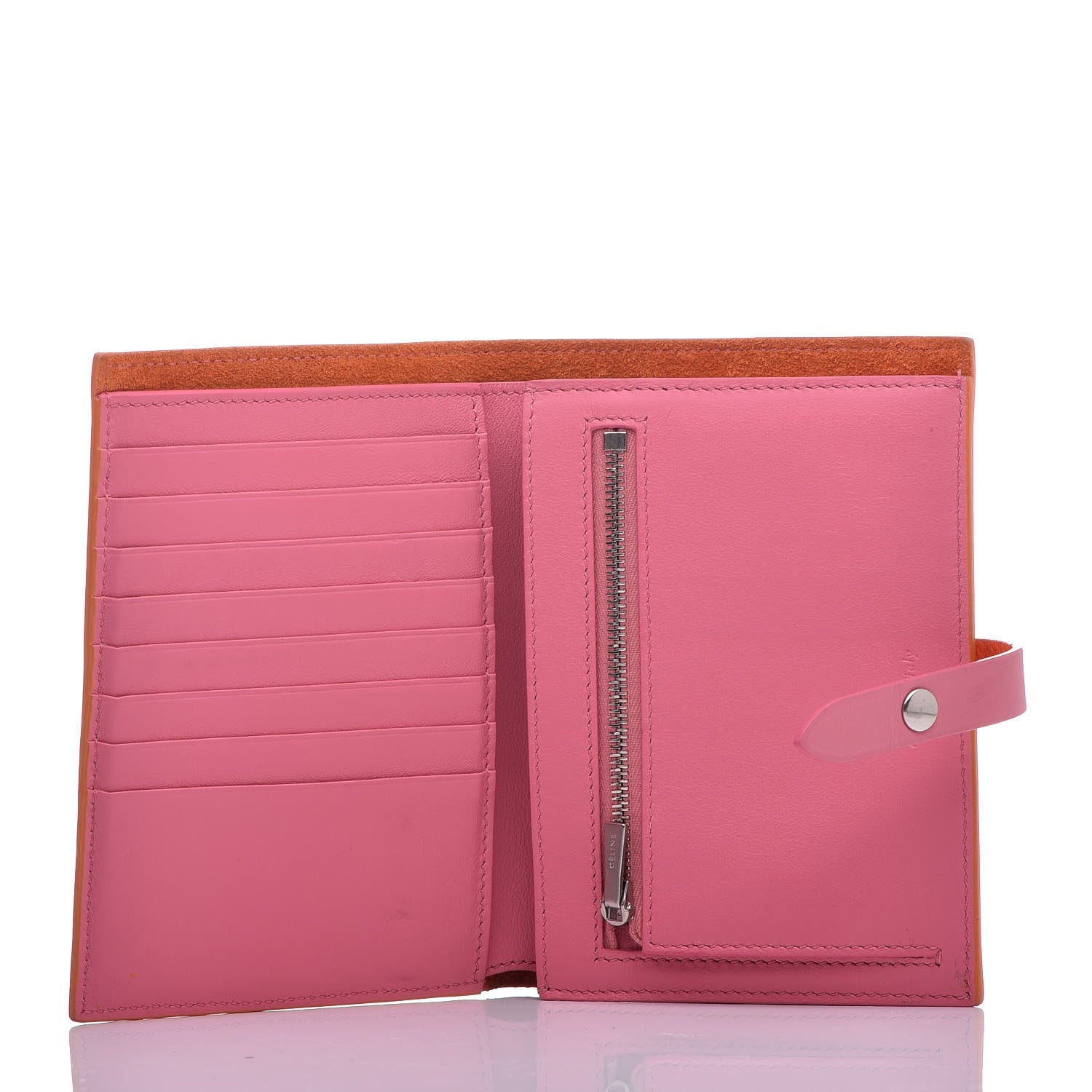 Celine Grained Calfskin Medium Multifunction Strap Wallet Orange 5 of 11