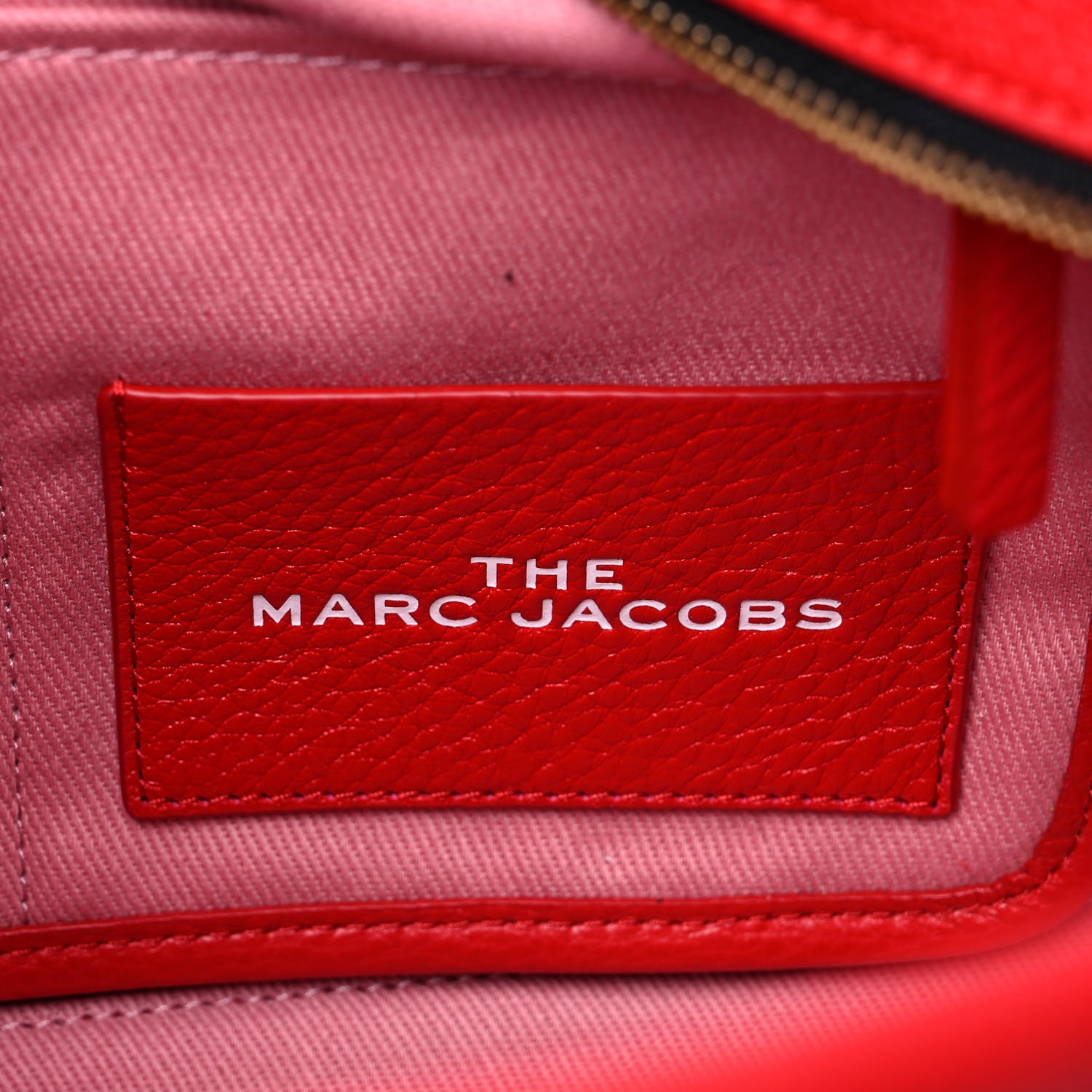 Marc Jacobs Grained Calfskin Medium The Tote Bag Red 6 of 9