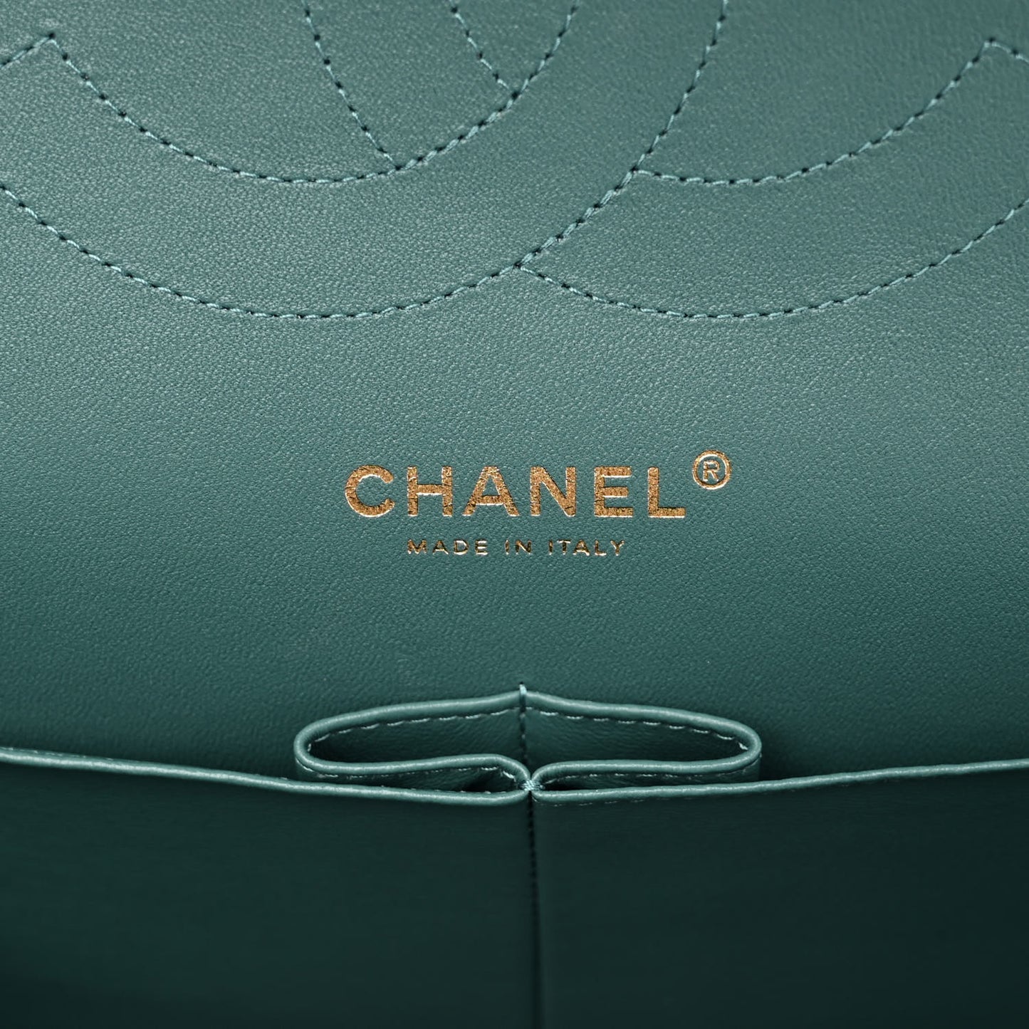 Lambskin Quilted Jumbo Double Flap Green