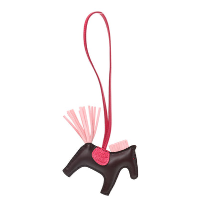 Hermes Milo Lambskin Matte Alligator Touch Grigri Rodeo Horse Bag Charm PM Rouge Sellier Framboise Rose Sakura 1 of 5