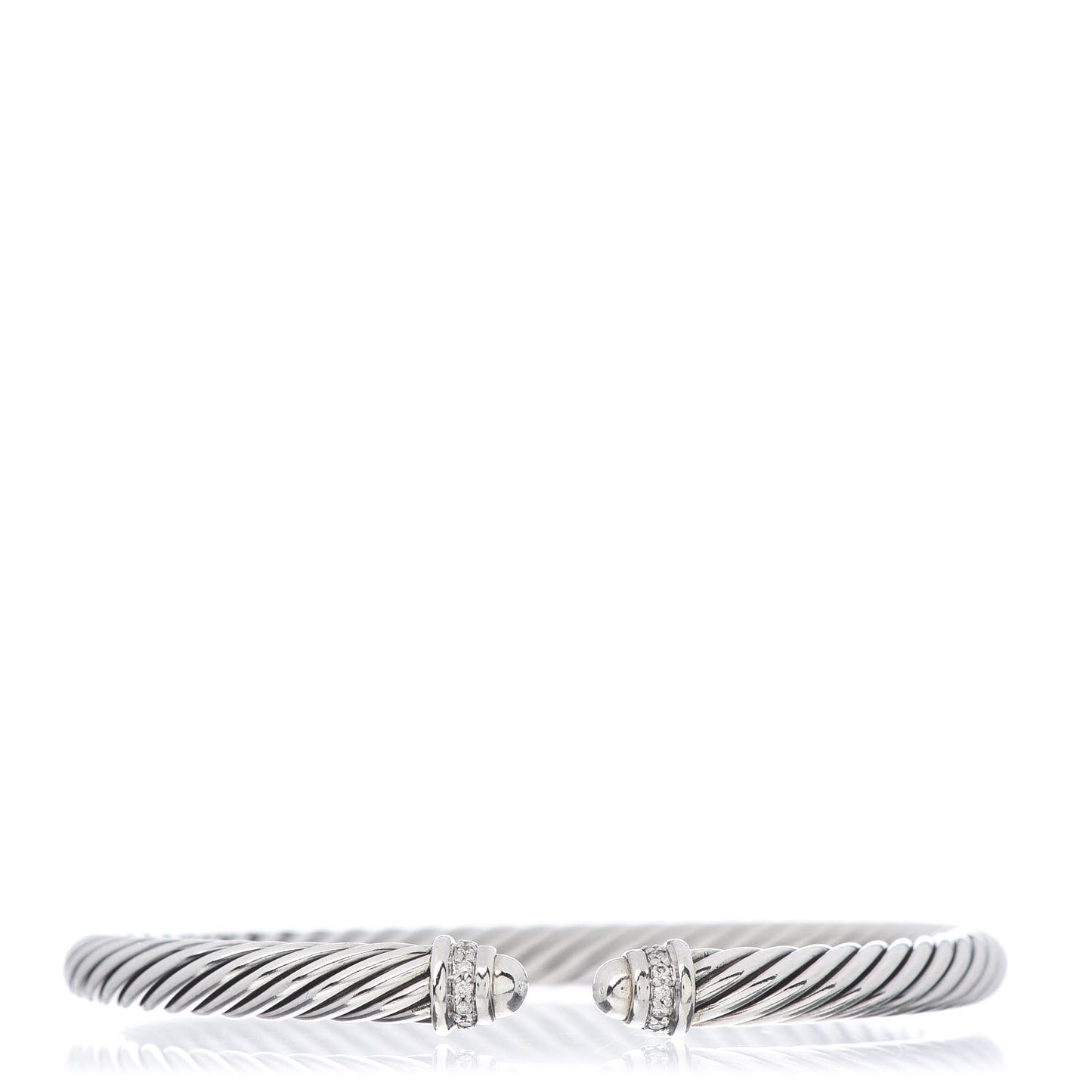 Sterling Silver Diamond 5mm Cable Classics Dome Bracelet