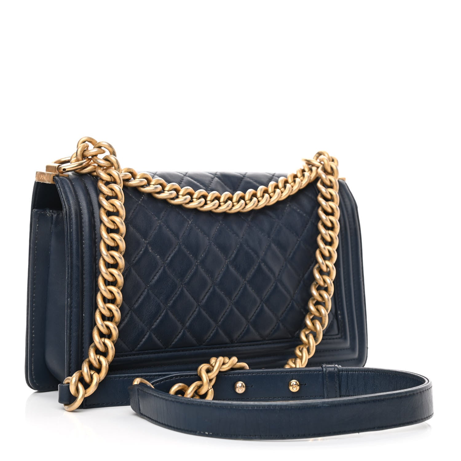 Chanel Lambskin Quilted Medium Boy Flap Blue 3 of 15