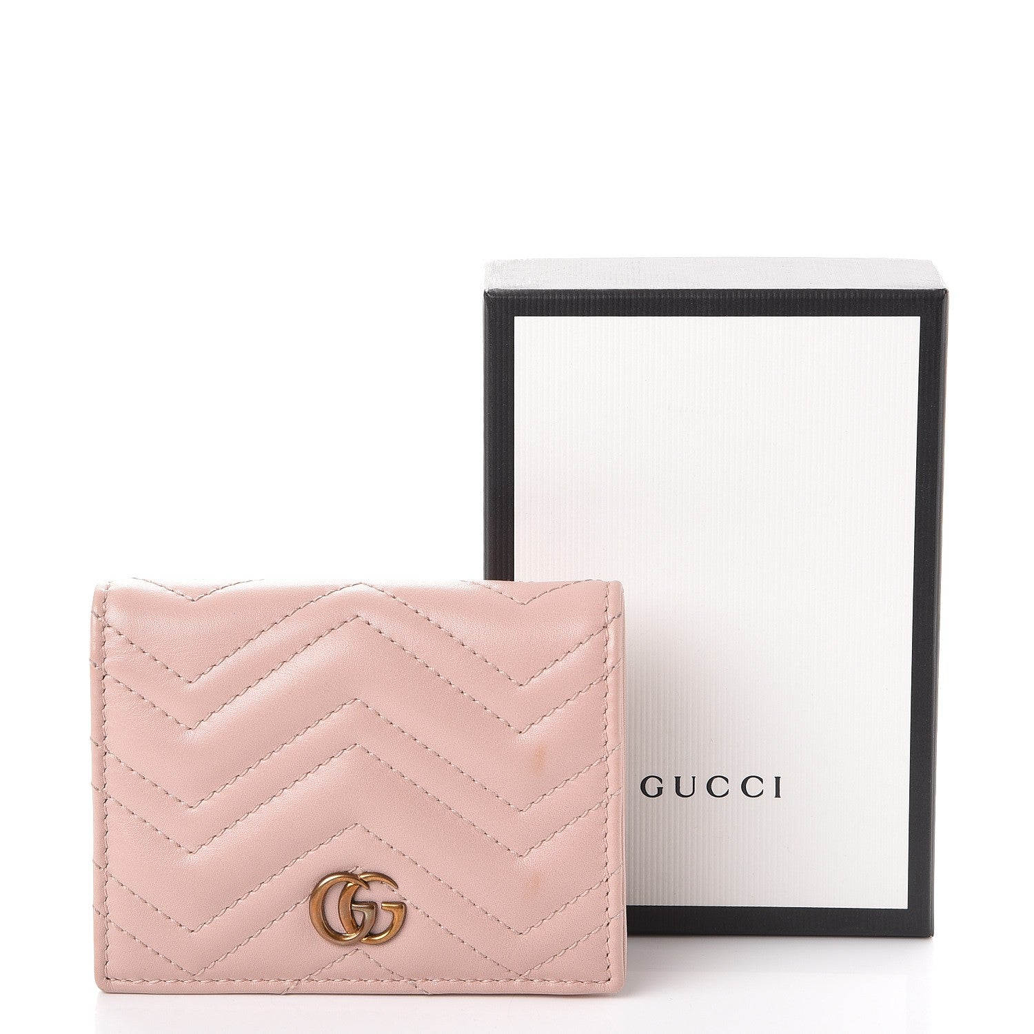 Gucci Calfskin Matelasse GG Marmont Card Case Perfect Pink 9 of 9