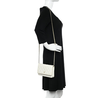 Chanel Caviar Quilted Wallet On Chain WOC White 2 of 12