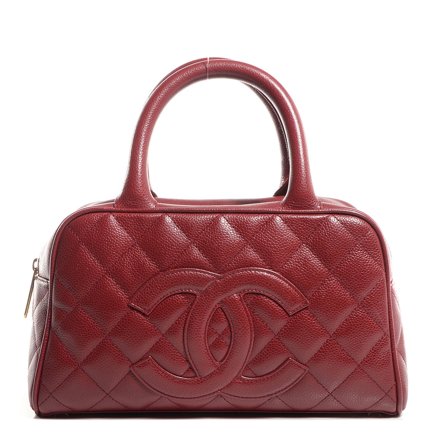 Caviar Quilted Small Bowler Red