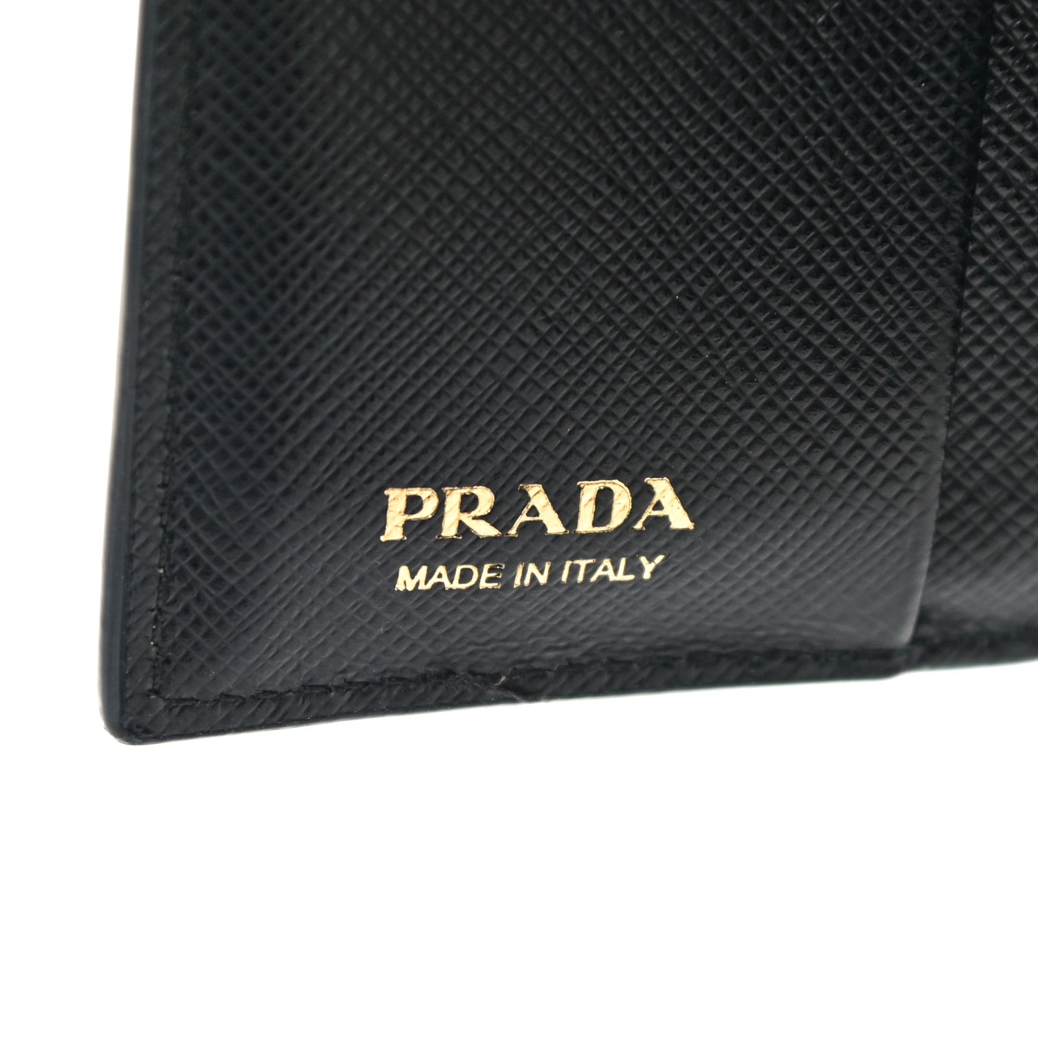 Prada Saffiano Lipstick Print Bi-Fold Wallet Black 6 of 9