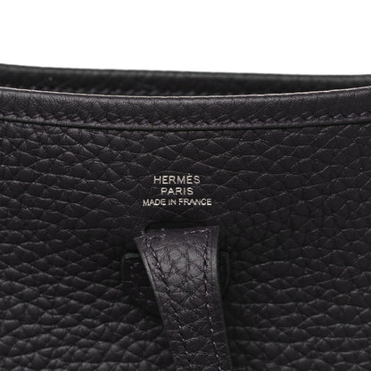 Hermes Taurillon Clemence Evelyne Sangle Cordage TPM Prunoir Jaune Milton 6 of 11