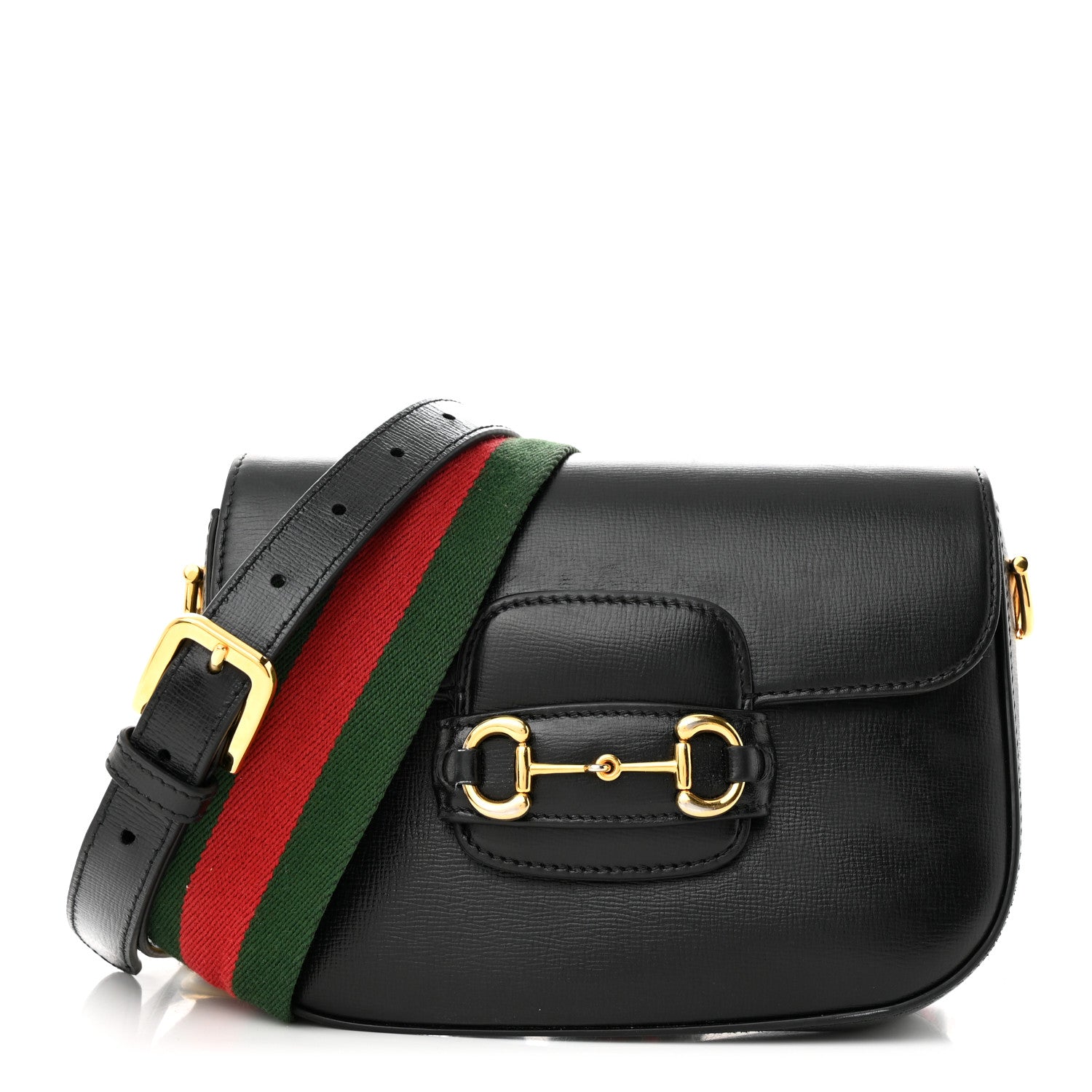 Gucci Azalea Calfskin Web Mini Horsebit 1955 Shoulder Bag Black 1 of 14