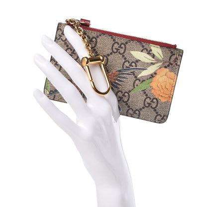 Gucci GG Supreme Monogram Tian Key Case Beige Multicolor Red 2 of 10