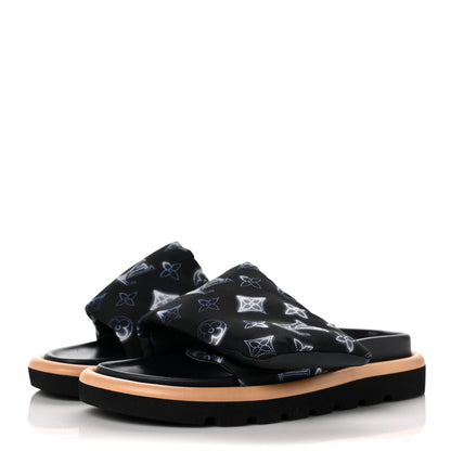 Louis Vuitton Nylon Monogram Womens Pool Pillow Comfort Mules 36 Navy Blue 3 of 7
