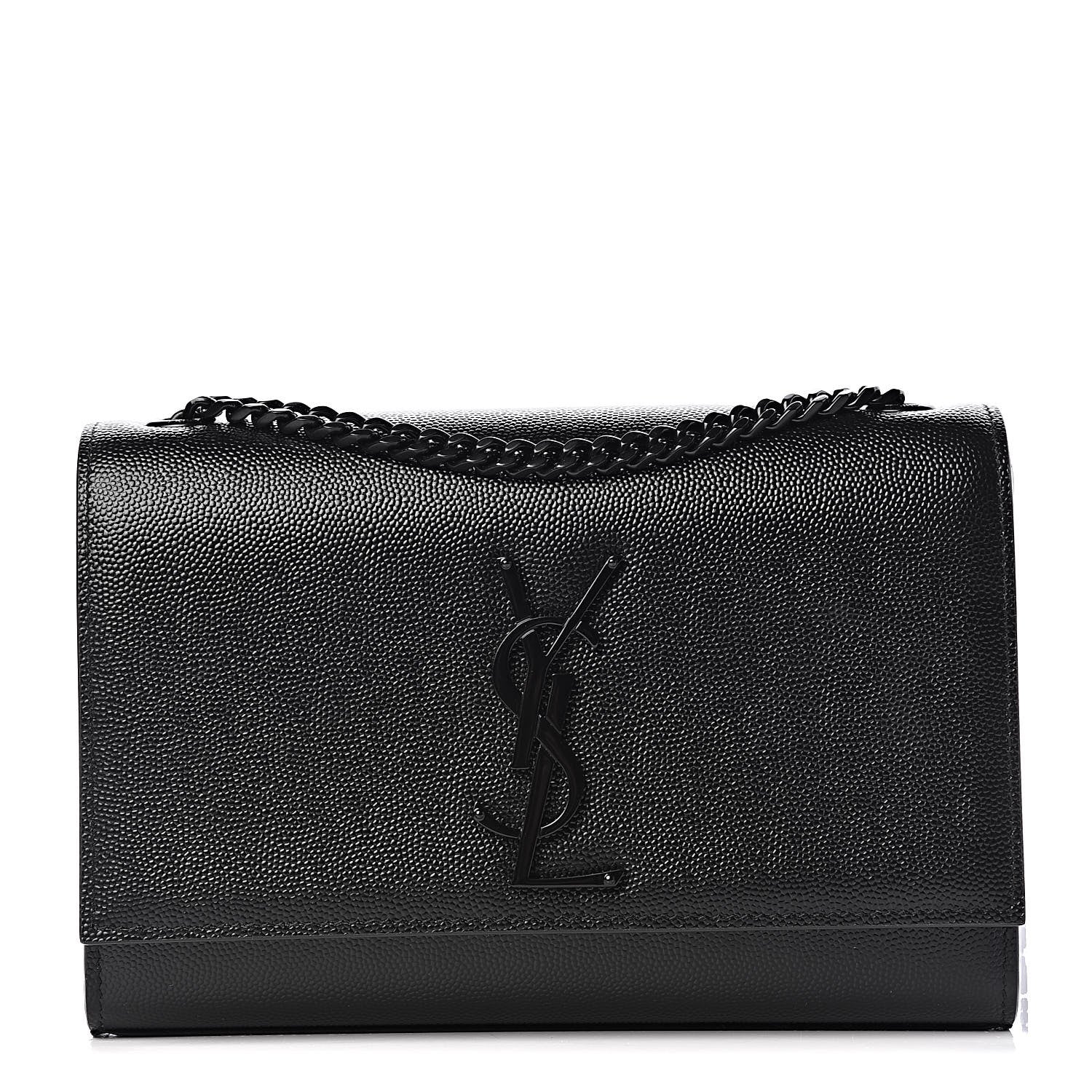 Saint Laurent Grain De Poudre Small Monogram Kate Satchel Black 1 of 10