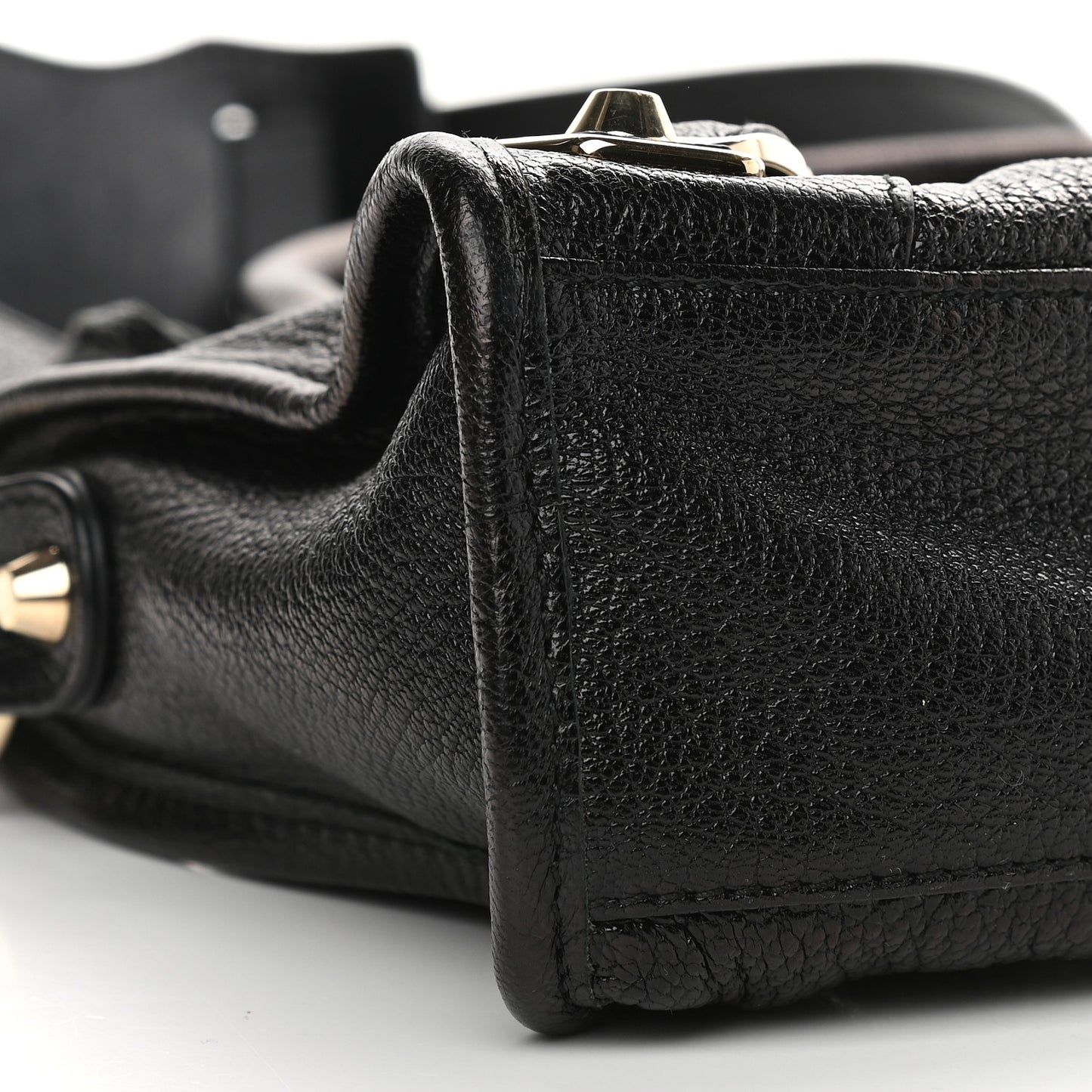 Chevre Gold Metallic Edge Hardware Mini City Black
