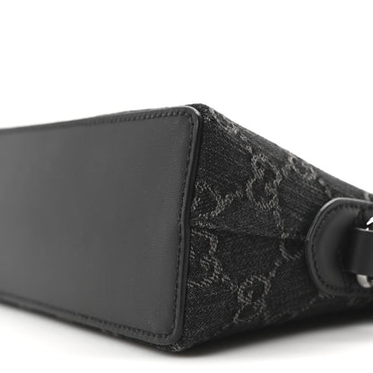 Gucci Denim Cuoio Harness GG Monogram Small Ophidia Dome Shoulder Bag Black Medium Grey 9 of 10