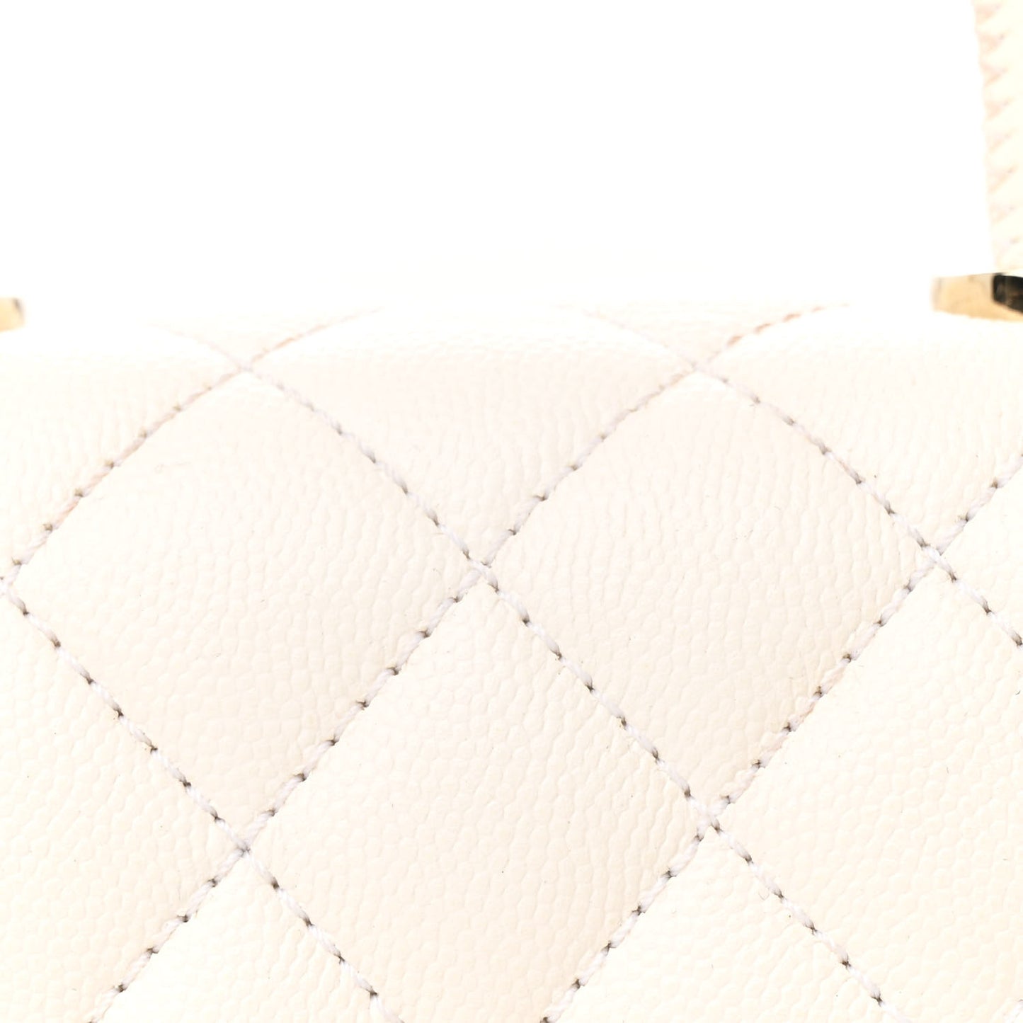 Caviar Quilted Extra Mini Coco Handle Flap White