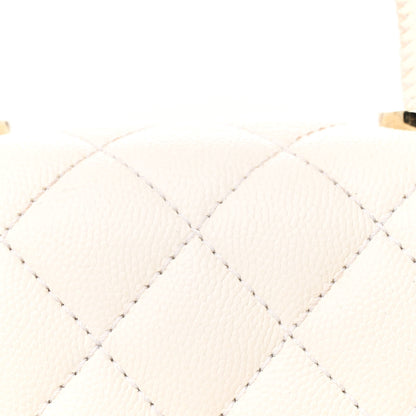 Chanel Caviar Quilted Extra Mini Coco Handle Flap White 9 of 15