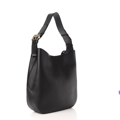 Burberry Grainy Calfskin Small Elmstone Hobo Black 3 of 10