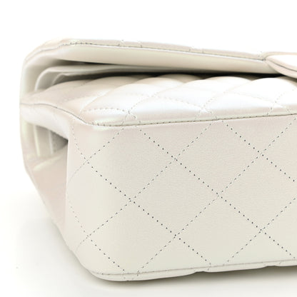 Chanel Iridescent Calfskin Quilted Medium Double Flap White 10 of 12