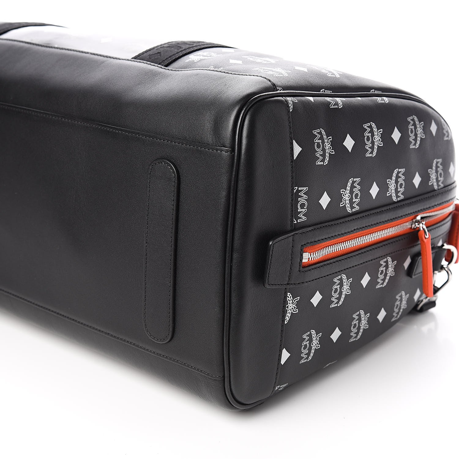 MCM Visetos Reflective Nylon Traveler Weekender Bag Black 10 of 11