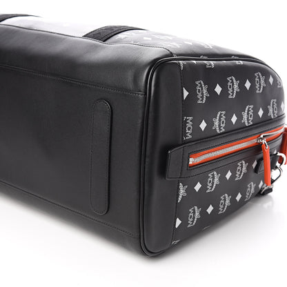 MCM Visetos Reflective Nylon Traveler Weekender Bag Black 10 of 11