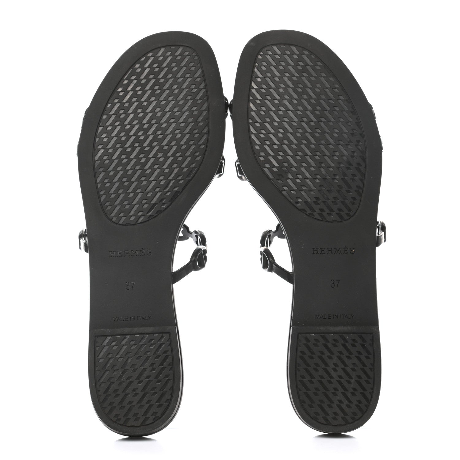 Hermes TPU Rivage Sandals 37 Black 6 of 8