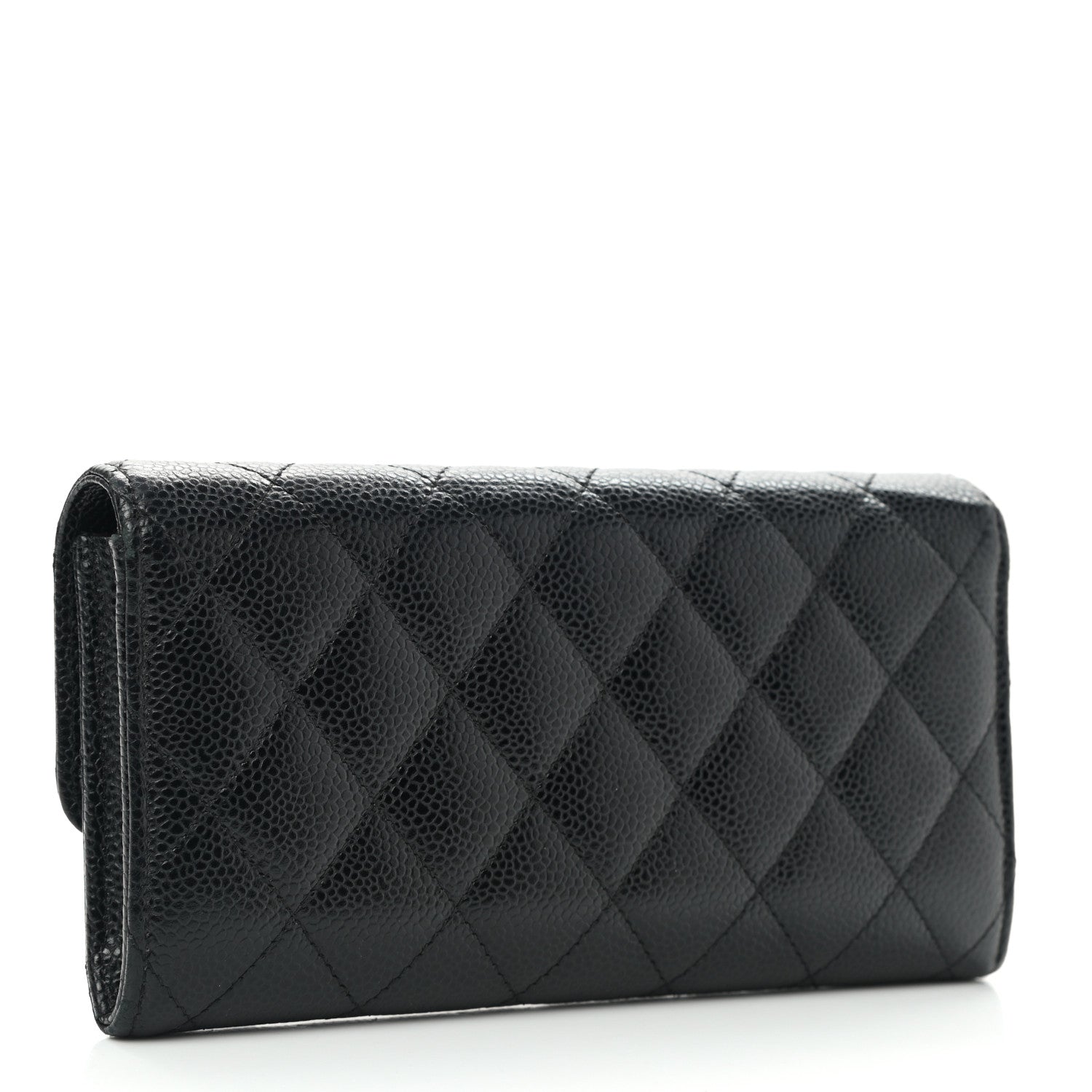 Chanel Caviar Quilted Large Gusset Flap Wallet Black 2 of 9